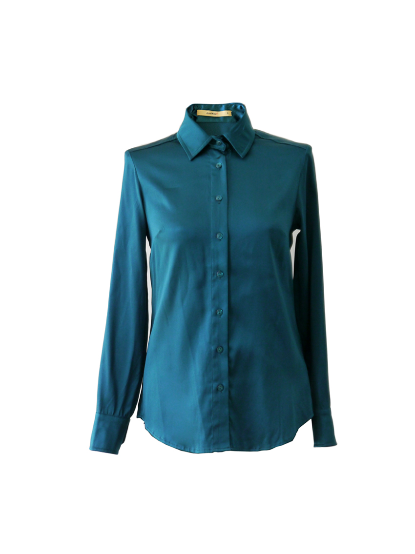 Petrol zijden blouse – dames blouses ISSA WHO